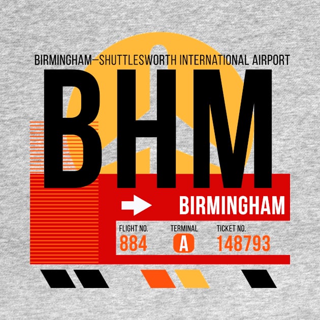 Birmingham (BHM) Alabama Airport // Sunset Baggage Tag by Now Boarding